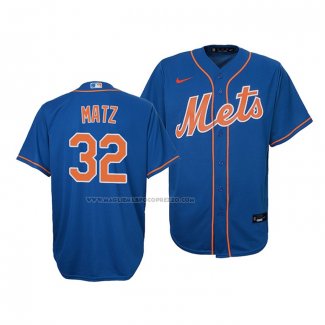Maglia Baseball Bambino New York Mets Steven Matz Replica Cool Base Blu