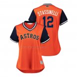 Maglia Baseball Donna Houston Astros Max Stassi 2018 Llws Players Weekend Stassinelli Orange