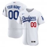 Maglia Baseball Uomo Los Angeles Dodgers Primera Autentico Personalizzate Bianco