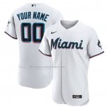 Maglia Baseball Uomo Miami Marlins Home Autentico Personalizzate Bianco