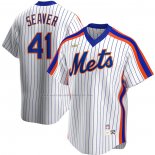 Maglia Baseball Uomo New York Mets Tom Seaver Home Cooperstown Collection Bianco
