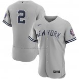 Maglia Baseball Uomo New York Yankees Derek Jeter 2020 Hall of Fame Road Autentico Grigio