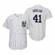 Maglia Baseball Bambino New York Yankees Miguel Andujar Cooperstown Collection Home Bianco