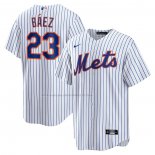 Maglia Baseball Uomo New York Mets Javier Baez Home Official Replica Bianco