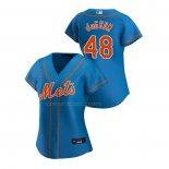 Maglia Baseball Donna New York Mets Jacob Degrom Replica Alternato 2020 Blu
