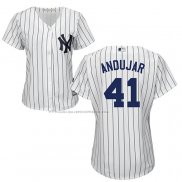 Maglia Baseball Donna New York Yankees Miguel Andujar Bianco Home
