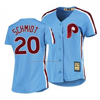 Maglia Baseball Donna Philadelphia Phillies Mike Schmidt Cooperstown Collection Road Blu