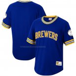 Maglia Baseball Uomo Milwaukee Brewers Mitchell & Ness Cooperstown Collection Wild Pitch Blu
