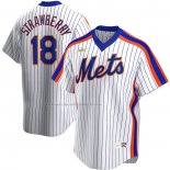 Maglia Baseball Uomo New York Mets Darryl Strawberry Home Cooperstown Collection Bianco