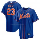 Maglia Baseball Uomo New York Mets Javier Baez Alternato Official Replica Blu