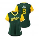 Maglia Baseball Donna Oakland Athletics Jed Lowrie 2018 Llws Players Weekend Jedi Green