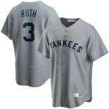 Maglia Baseball Uomo New York Yankees Babe Ruth Road Cooperstown Collection Grigio