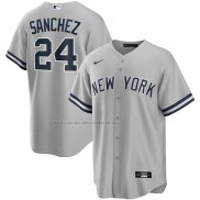Maglia Baseball Uomo New York Yankees Gary Sanchez Road Replica Grigio