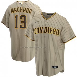 Maglia Baseball Uomo San Diego Padres Manny Machado Alternato Replica Marrone