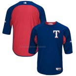 Maglia Baseball Uomo Texas Rangers Majestic Autentico Collection Batting Practice Rosso Blu