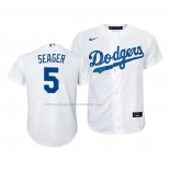 Maglia Baseball Bambino Los Angeles Dodgers Corey Seager Replica Home 2020 Bianco