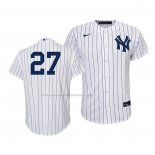 Maglia Baseball Bambino New York Yankees Giancarlo Stanton Replica Home 2020 Bianco Blu
