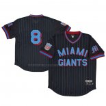 Maglia Baseball Uomo Miami Giants 8 Rings & Crwns Mesh Replica V-neck Nero