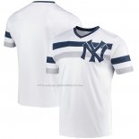 Maglia Baseball Uomo New York Yankees Cooperstown Collection V-neck Bianco