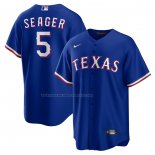 Maglia Baseball Uomo Texas Rangers Corey Seager Alternato Replica Blu