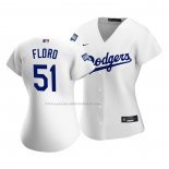 Maglia Baseball Donna Los Angeles Dodgers Dylan Floro Replica Home 2020 Bianco