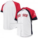 Maglia Baseball Uomo Boston Sox Big & Tall Full Snap Bianco