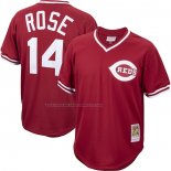 Maglia Baseball Uomo Cincinnati Reds Pete Rose Mitchell & Ness Cooperstown Collection Mesh Batting Practice Rosso