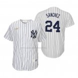 Maglia Baseball Bambino New York Yankees Gary Sanchez Cooperstown Collection Home Bianco