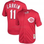 Maglia Baseball Uomo Cincinnati Reds Barry Larkin Mitchell & Ness Fashion Cooperstown Collection Mesh Batting Practice Rosso