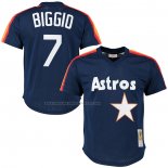 Maglia Baseball Uomo Houston Astros Craig Biggio Mitchell & Ness Cooperstown Mesh Batting Practice Blu