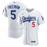 Maglia Baseball Uomo Los Angeles Dodgers Freddie Freeman Autentico Bianco