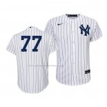 Maglia Baseball Bambino New York Yankees Clint Frazier Replica Home 2020 Bianco Blu