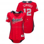 Maglia Baseball Donna All Star 2018 Kyle Schwarber Home Run Derby National League Rosso