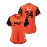 Maglia Baseball Donna Baltimore Orioles Jonathan Villar 2018 Llws Players Weekend Villi Orange