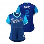 Maglia Baseball Donna Kansas City Royals Alcides Escobar 2018 Llws Players Weekend Magic Blu