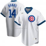 Maglia Baseball Uomo Chicago Cubs Ernie Banks Home Cooperstown Collection Bianco