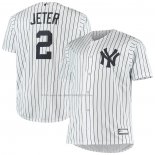Maglia Baseball Uomo New York Yankees Derek Jeter Big & Tall Replica Bianco