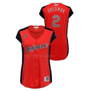 Maglia Baseball Donna All Star 2019 Houston Astros Alex Bregman Workout American League Rosso