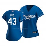 Maglia Baseball Donna Los Angeles Dodgers Edwin Rios Replica Alternato 2020 Blu