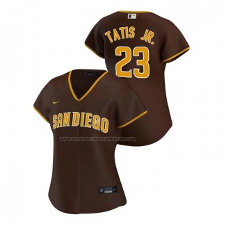 Maglia Baseball Donna San Diego Padres Fernando Tatis JR. Replica Road 2020 Marrone