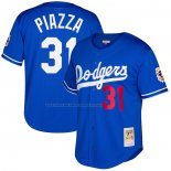 Maglia Baseball Uomo Los Angeles Dodgers Mike Piazza Mitchell & Ness Cooperstown Collection Mesh Batting Practice Blu