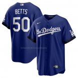 Maglia Baseball Uomo Los Angeles Dodgers Mookie Betts 2021 City Connect Replica Blu