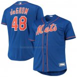 Maglia Baseball Uomo New York Mets Jacob Degrom Big & Tall Replica Blu