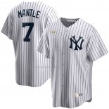 Maglia Baseball Uomo New York Yankees Mickey Mantle Home Cooperstown Collection Bianco