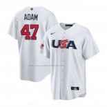 Maglia Baseball Uomo USA 2023 Jason Adam Replica Bianco