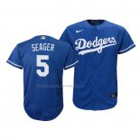 Maglia Baseball Bambino Los Angeles Dodgers Corey Seager Replica Alternato 2020 Blu