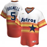Maglia Baseball Uomo Houston Astros Jeff Bagwell Home Cooperstown Collection Bianco Arancione