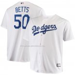 Maglia Baseball Uomo Los Angeles Dodgers Mookie Betts Big & Tall Replica Bianco