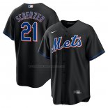 Maglia Baseball Uomo New York Mets Max Scherzer Alternato Replica Nero