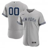 Maglia Baseball Uomo New York Yankees Road Autentico Personalizzate Grigio